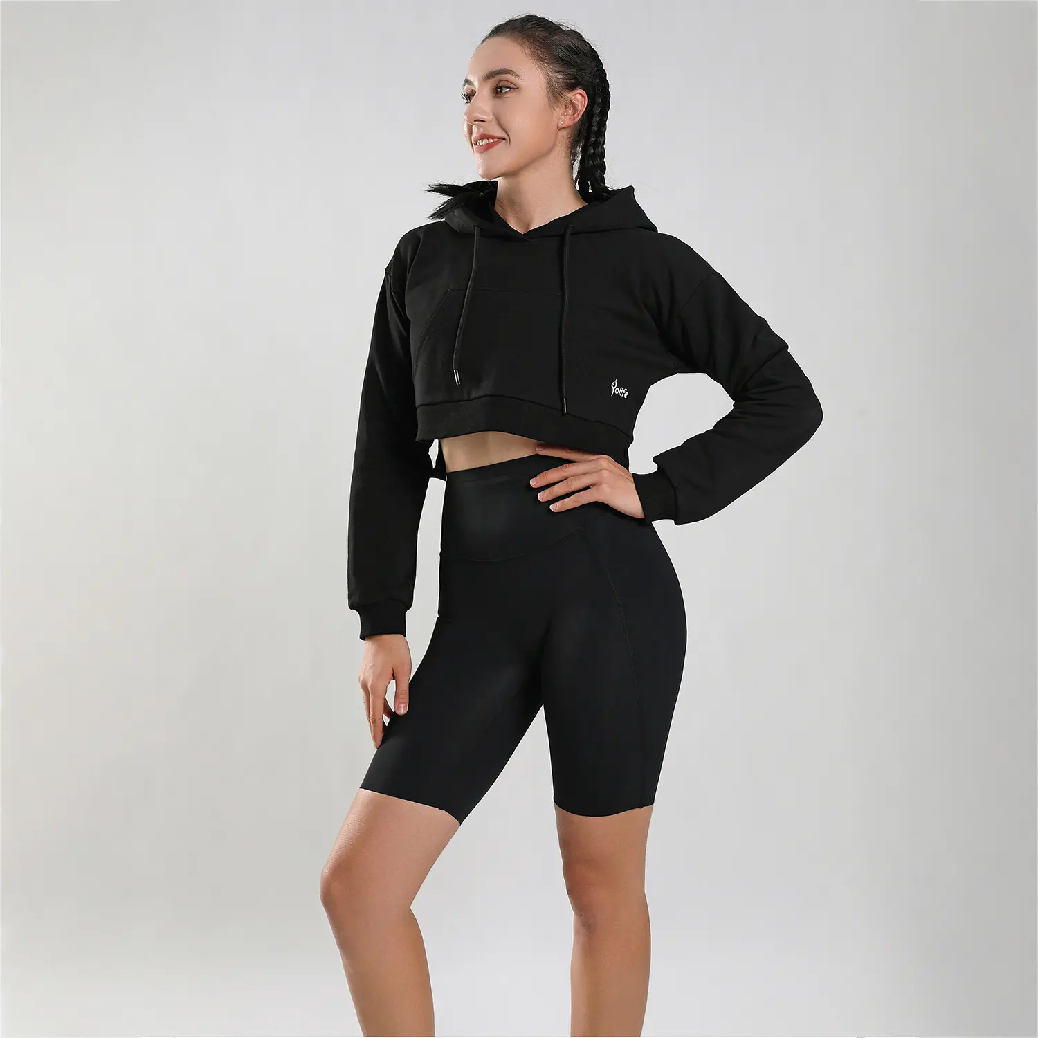 Women Cropped Pullover Hoodie Sweatshirt Supplier in China
